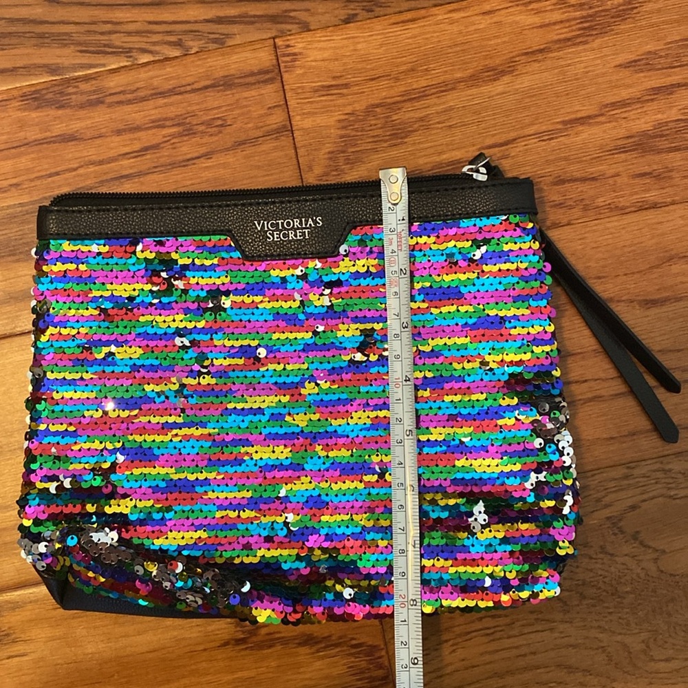 Victorias Secret rainbow sequin pouch/makeup bag - Picture 5 of 5